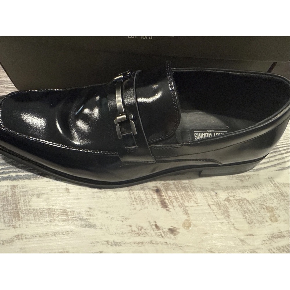 Stacy Adams Black Leather Loafers Slip-Ons